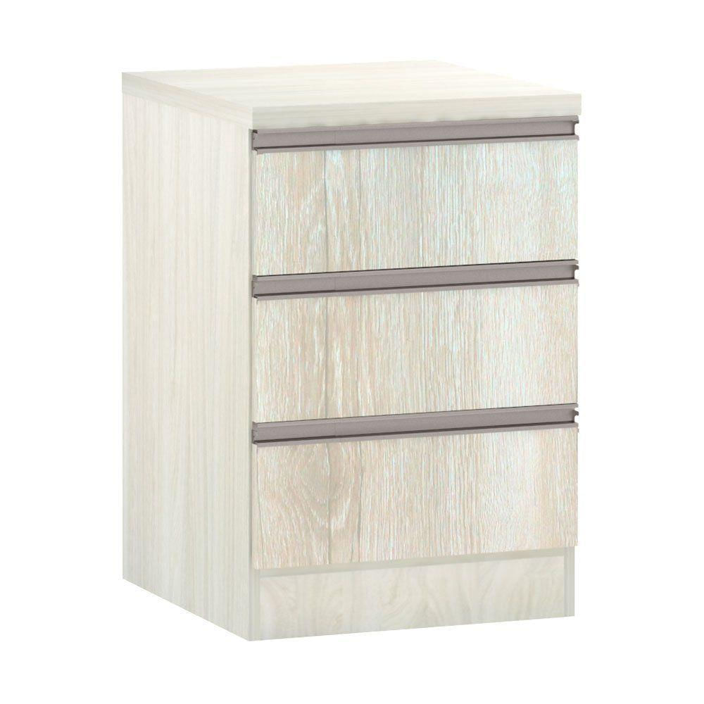 Mesa De Cabeceira 3 Gavetas 40Cm Estrutura Legno Crema Prime