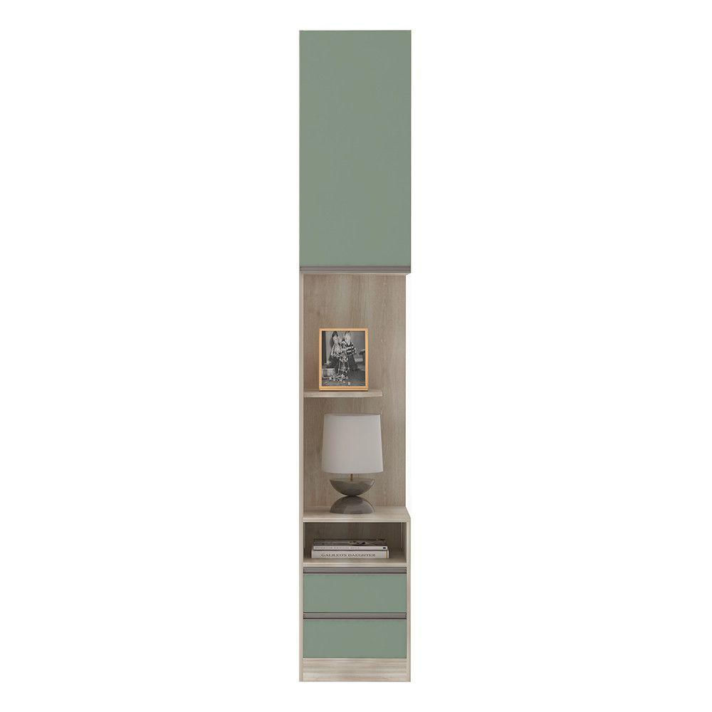 Mesa De Cabeceira Esquerdo 2 Gavetas Prime Plus Verde Jade
