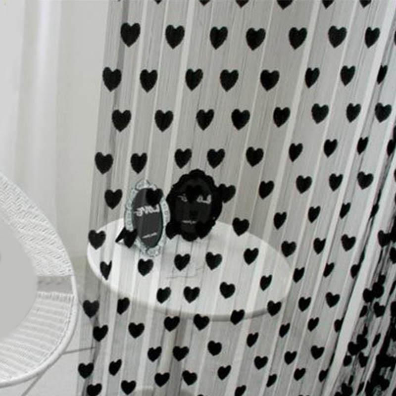 Cortinas Transparentes em Forma de Coração 100*200Cm para Sala e Quarto vermelho vinho