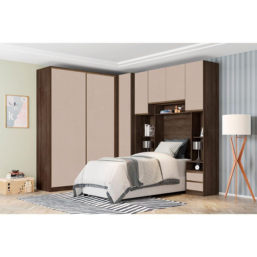 Guarda Roupa Solteiro De Canto Dourado C/ Connect Prime Plus