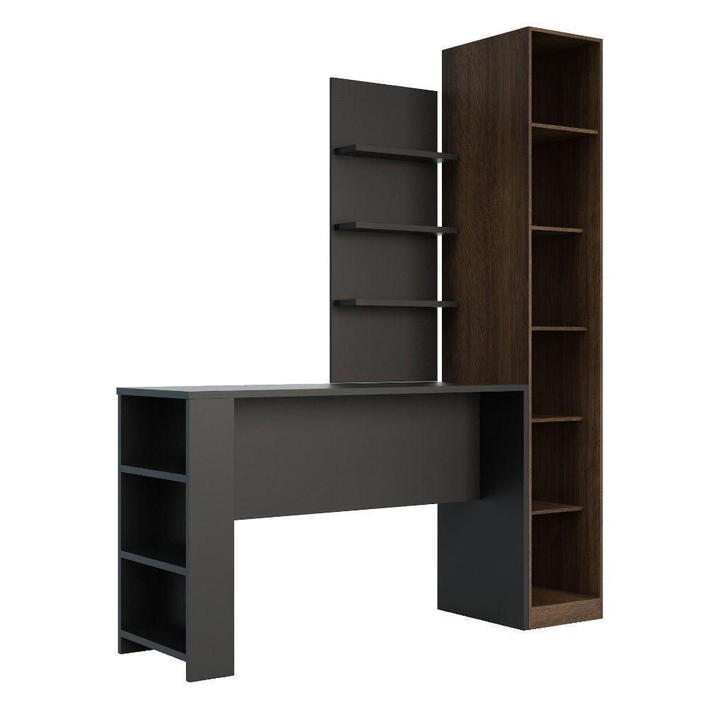 Guarda Roupa Com E Bancada Com Painel Dourado Com Preto Txt