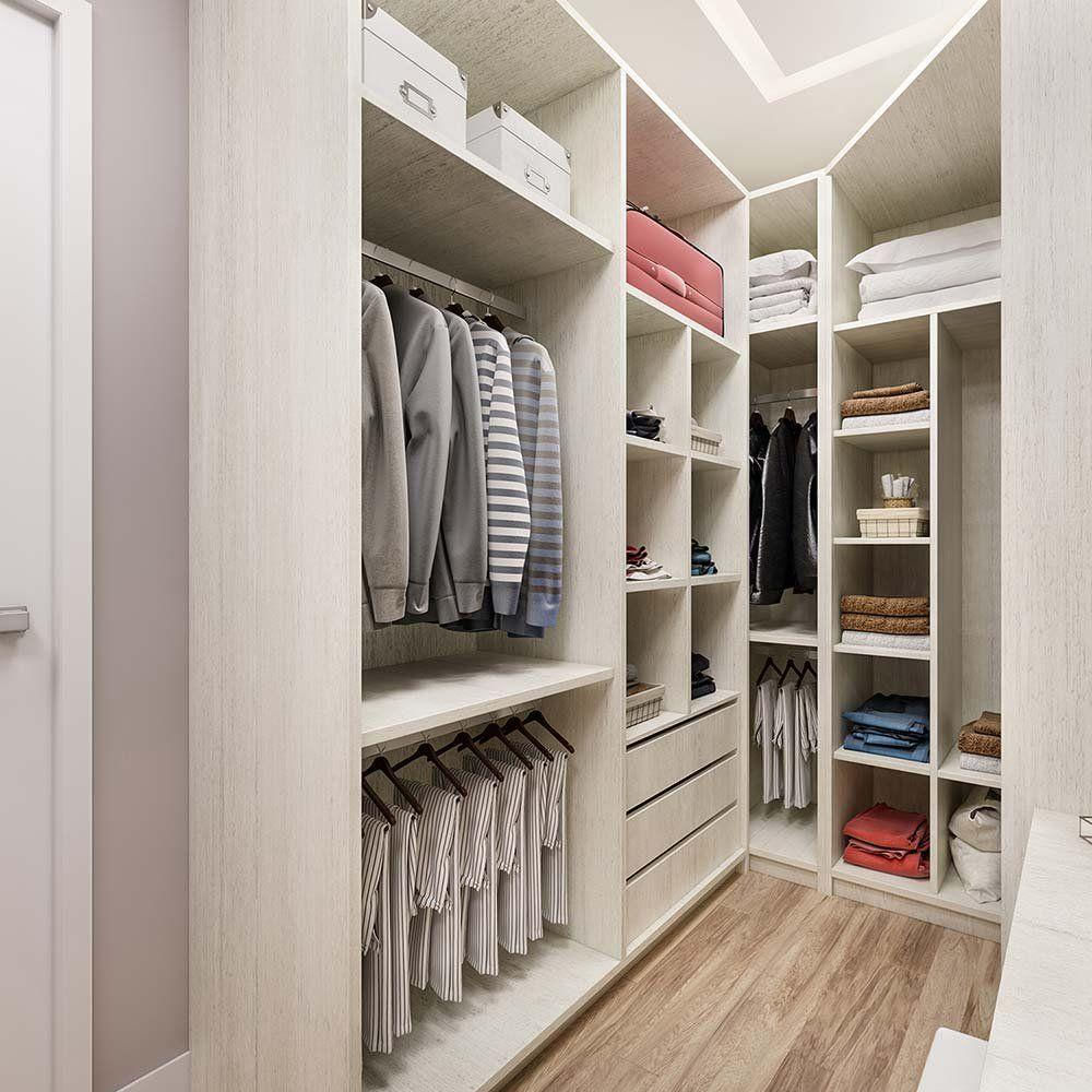 Guarda Roupa Canto 3 Gavetas, 5 Cabideiros Legno Crema