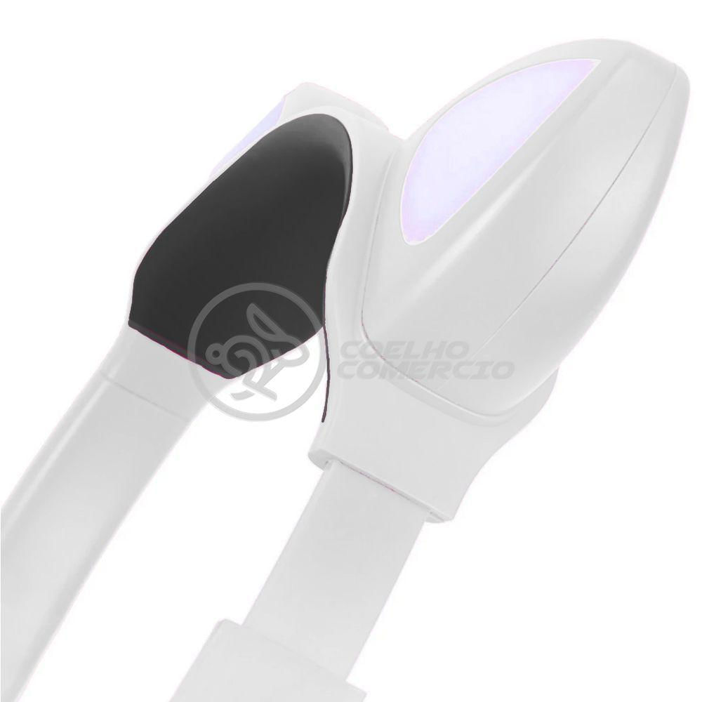 Fone De Ouvido Gatinho Fox Fio C/ Led Infantil Branco