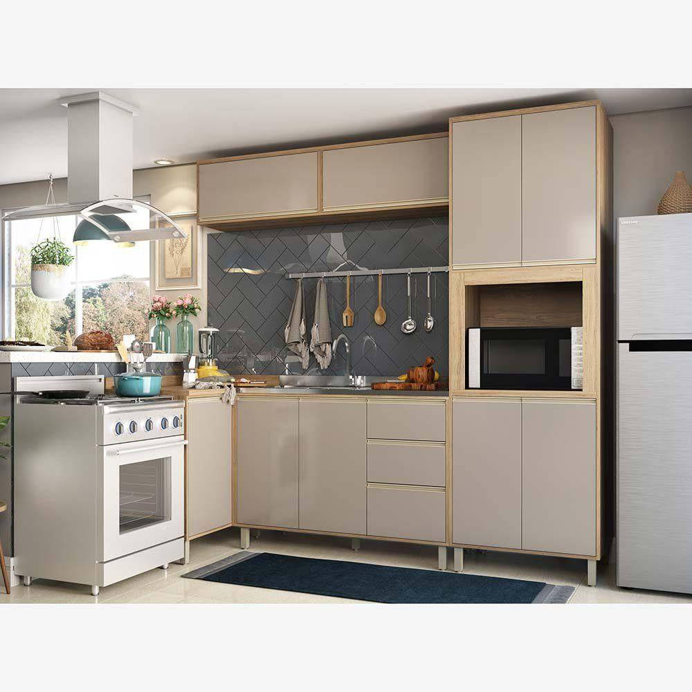 Cozinha 5 Pçs C/Armário Balcões Mel Vanilla C/Graff