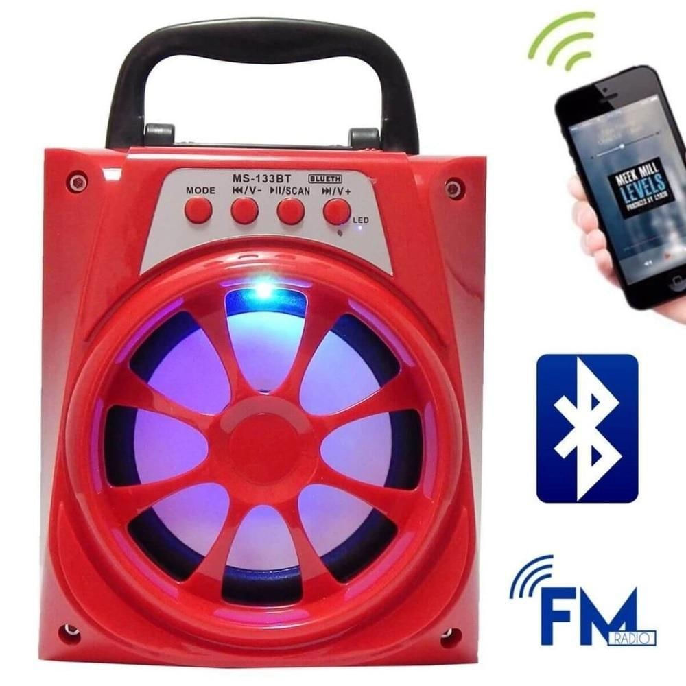 Caixa de Som Portátil Bluetooth Mp3 USB Radio Fm Auxiliar 8W