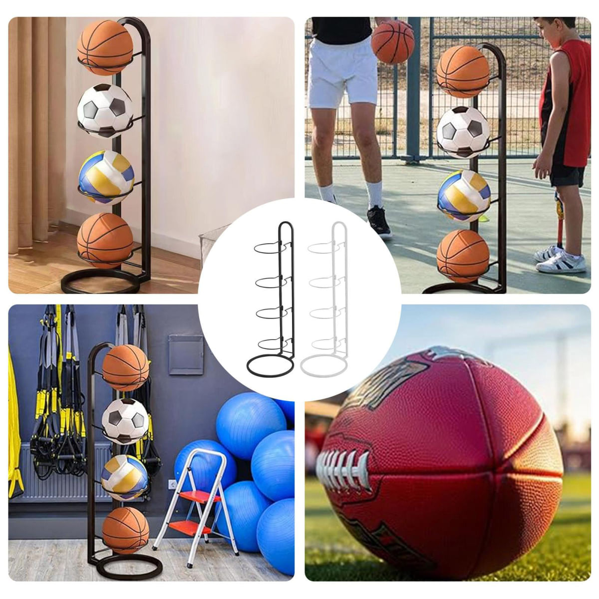 Suporte para Basquete, Prateleira de Armazenamento para Bolas