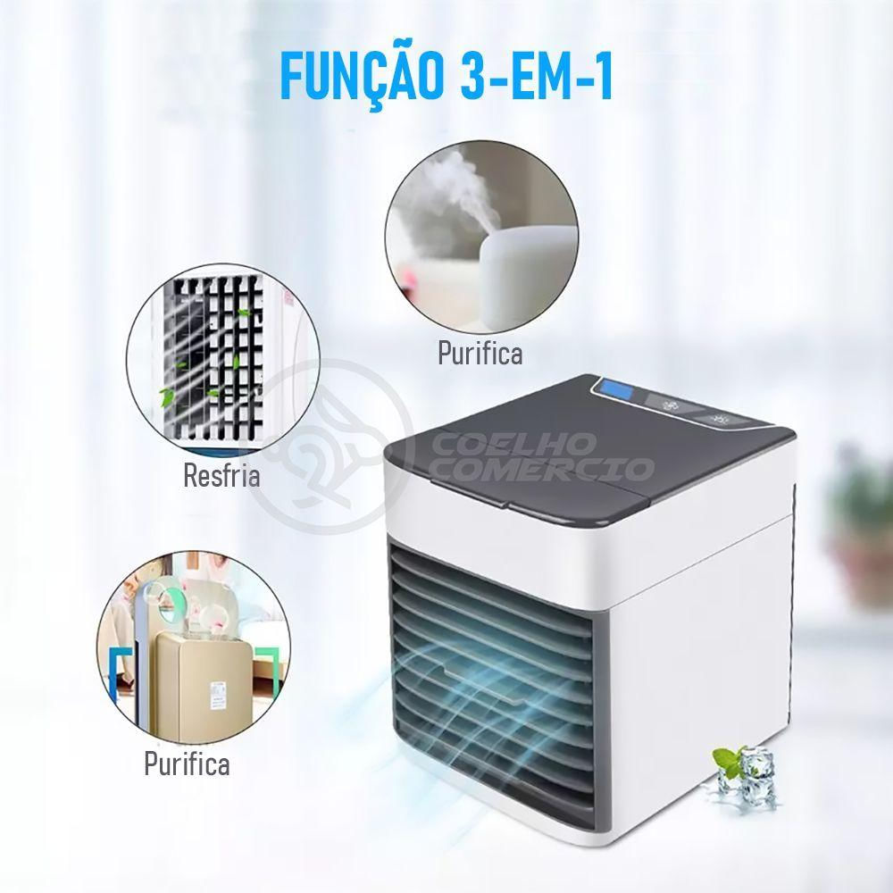 Ar Condicionado Portátil Arctic Air Cooler Umidificador Climatizador Luz Led 7 Cores Rgb