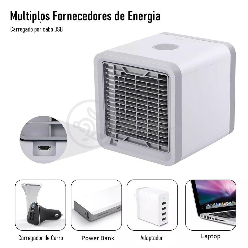 Ar Condicionado Portátil Arctic Air Cooler Umidificador Climatizador Luz Led 7 Cores Rgb