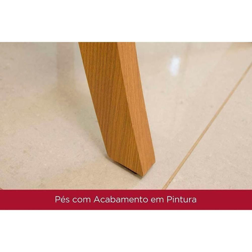 Sala de Jantar Completa Orus c/ Tampo Madeirado 120x80cm e 4 Cadeiras Isa Nature/Off White - Linho Bege - Henn