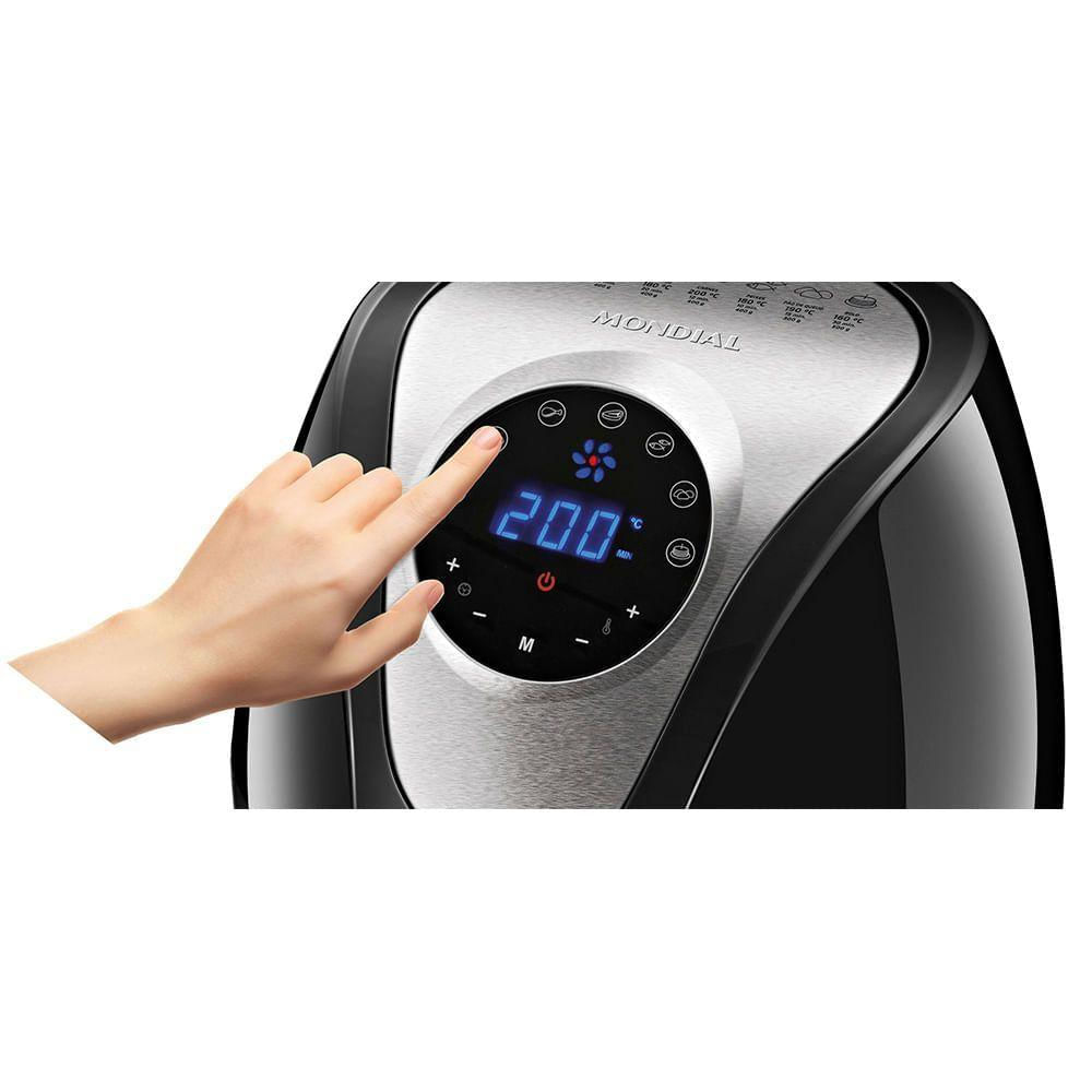 Fritadeira Elétrica Mondial Family Digital Touch 3,2L Preto Inox AF-26 220v 220V