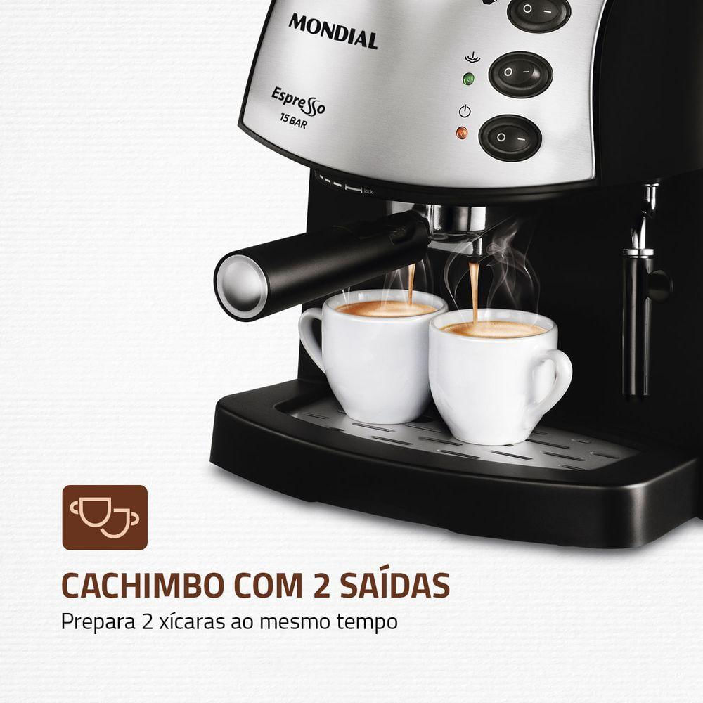 Máquina de Café Expresso Mondial C-08 Preto/Inox 127V 110V