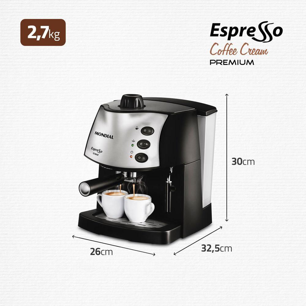 Máquina de Café Expresso Mondial C-08 Preto/Inox 127V 110V