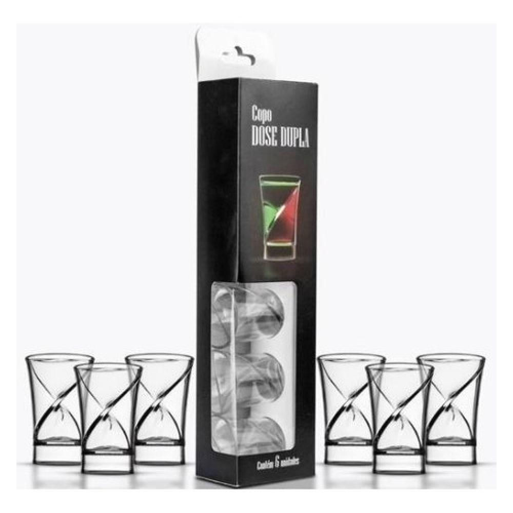 Kit Copo Dose Dupla Bebida Shot Tequila Festa com 12Un