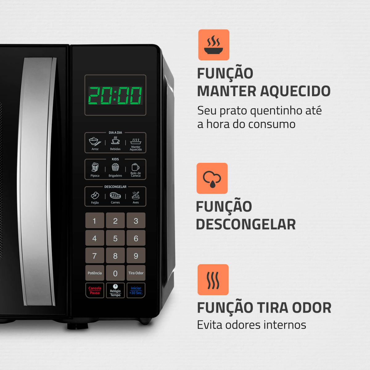 Micro-ondas 21L Mondial MO-01-21-B 127V