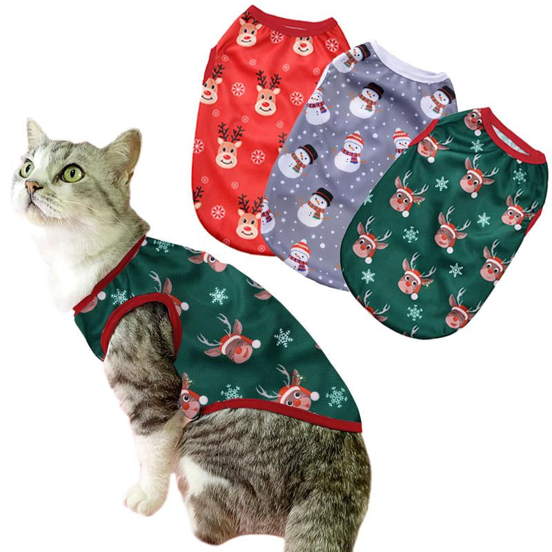 Colete de Natal para Gato com Padrão de Rena