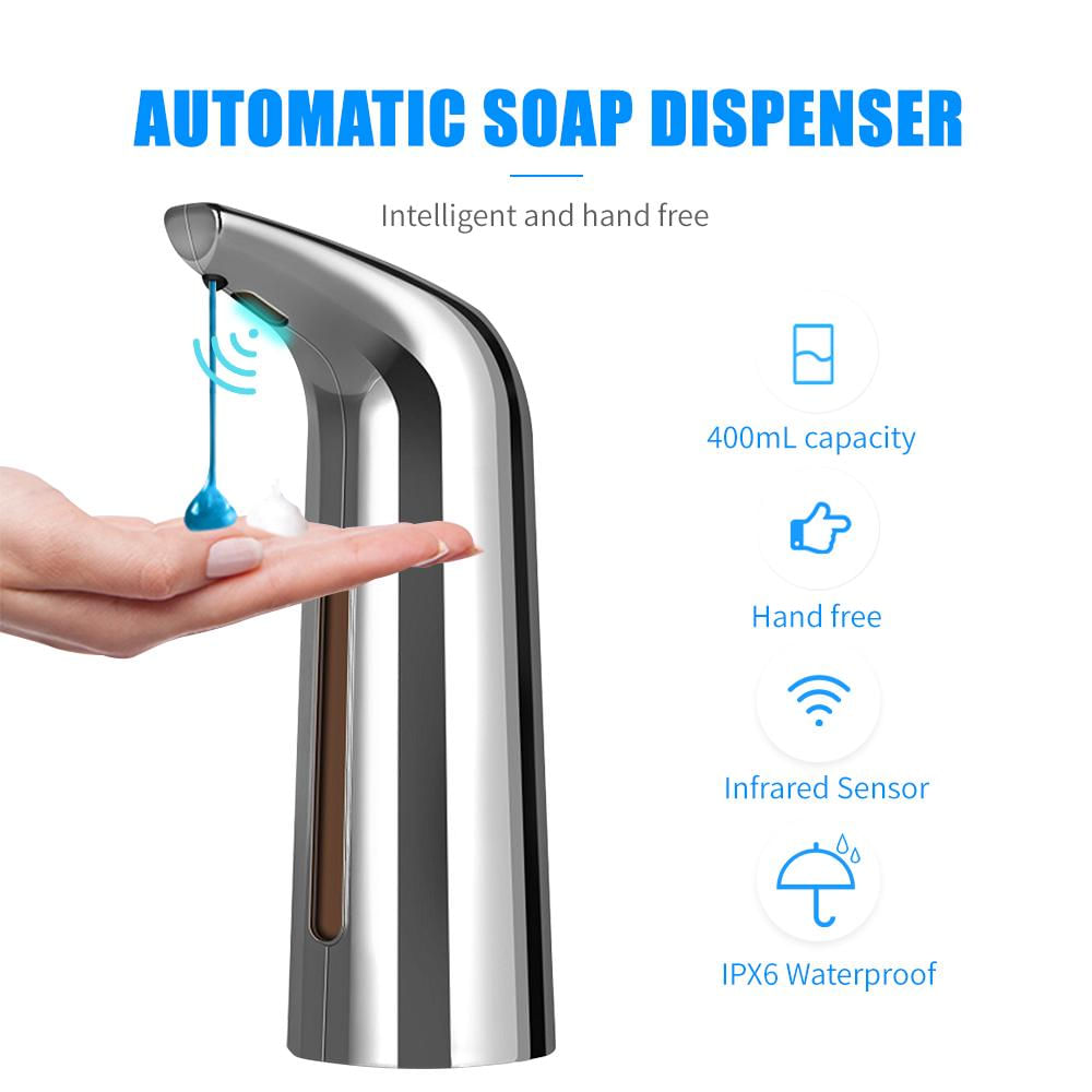 Dispenser Automático de Sabão 400mL com Sensor Infravermelho prata