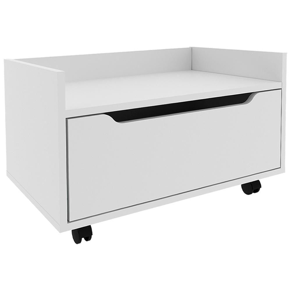 Balcao Gabinete 60 Cm 1 Gaveta E 4 Rodizios Bn3647 Branco Tecno Mobili Branco