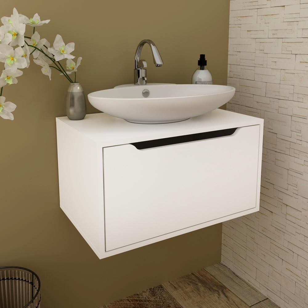 Balcao Gabinete 60 Cm 1 Porta Basculante Bn3646 Branco Tecno Mobili Branco