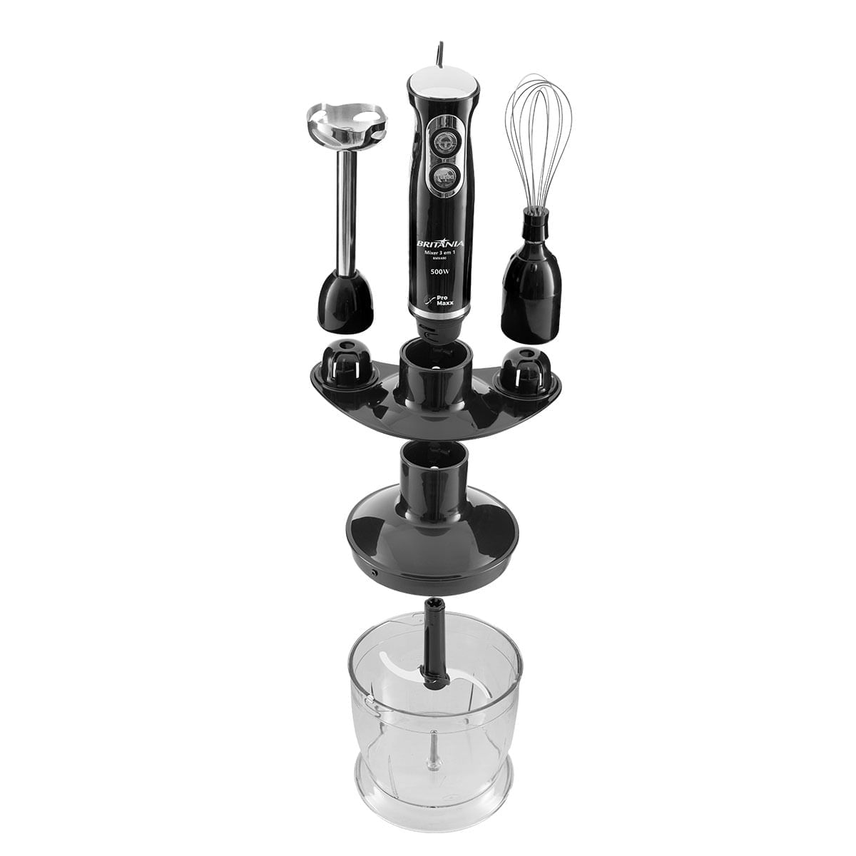 Mixer Britânia Turbo 3 em 1 500W Preto 220V