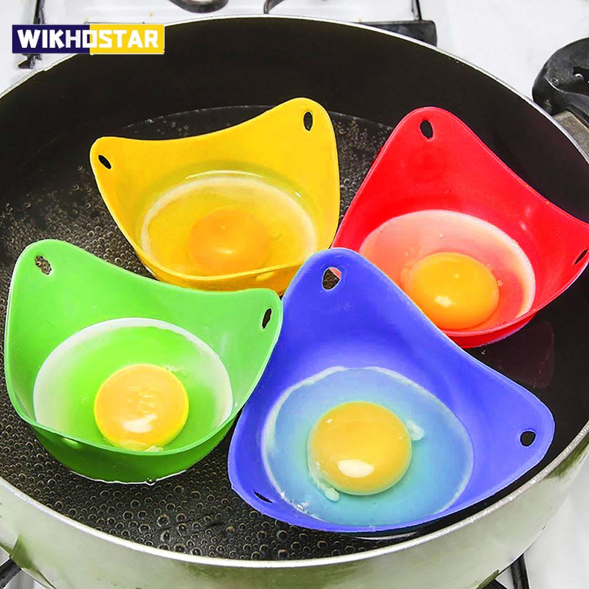 Conjunto de 1/4 Copos de Silicone para Cozinhar Ovos no Micro-ondas