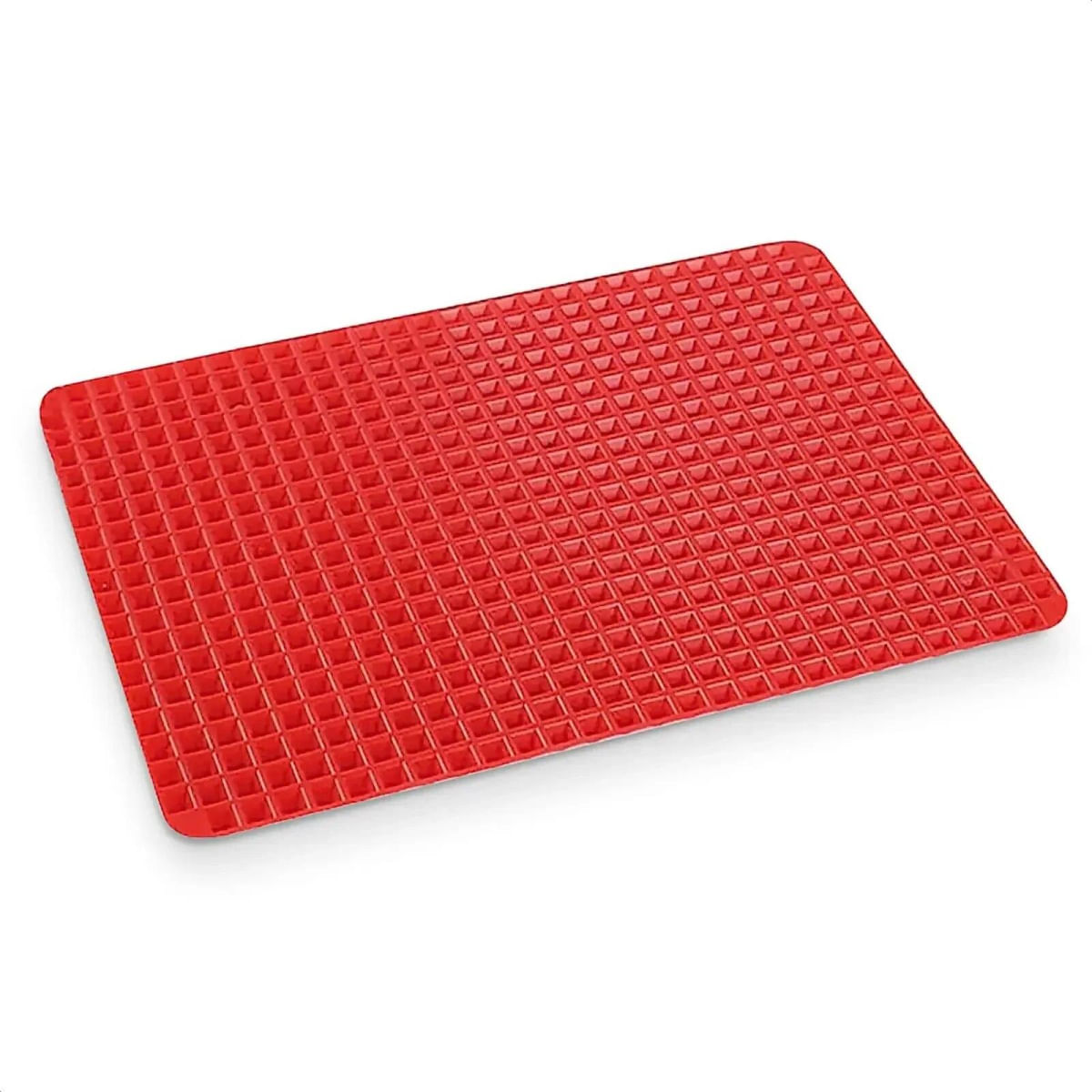 Tapete de Cozinha de Silicone Antiaderente com Grade para Assar vermelho