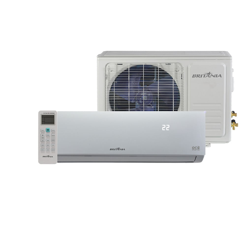 Ar Condicionado Split Hi Wall Inverter Britânia Eco 24000 BTU/h Quente e Frio BAC24000IQFM9W – 220 Volts