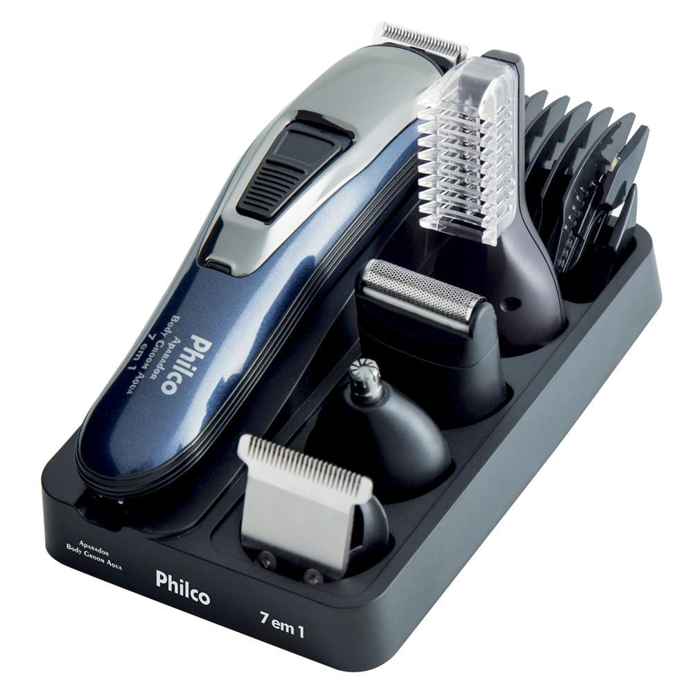 Aparador de Pelos Philco Body Groom Aqua 7 em 1 À Prova D`água Sem Fio