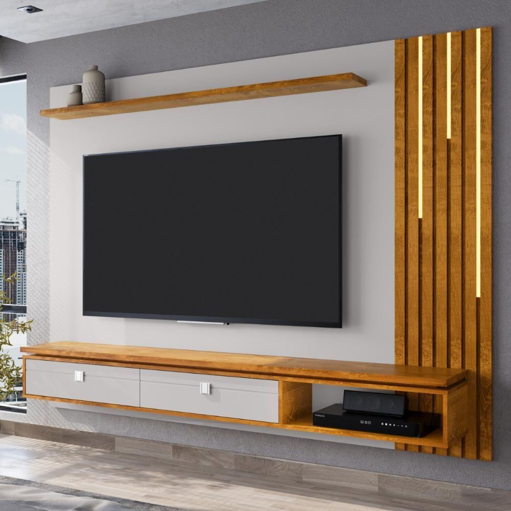 Painel Para Tv 75 Polegadas Hessen Off White Nature