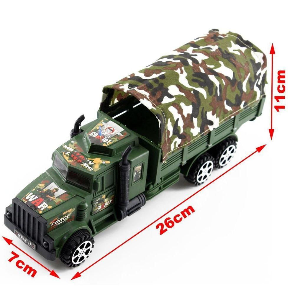 Brinquedo Carreta Fricção Caminhão Militar Camuflado Com Lona