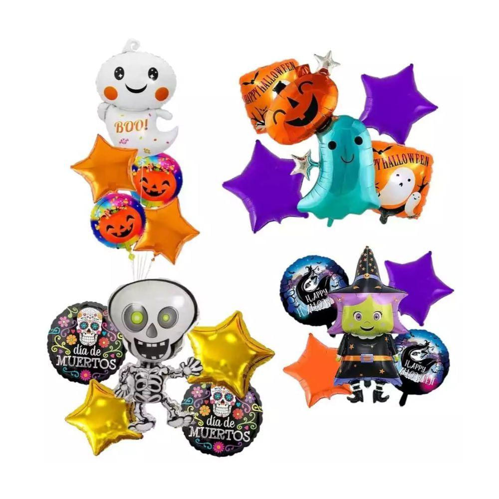 Kit Buquê Balão Halloween Com 5 Unidades - Modelos Sortidos