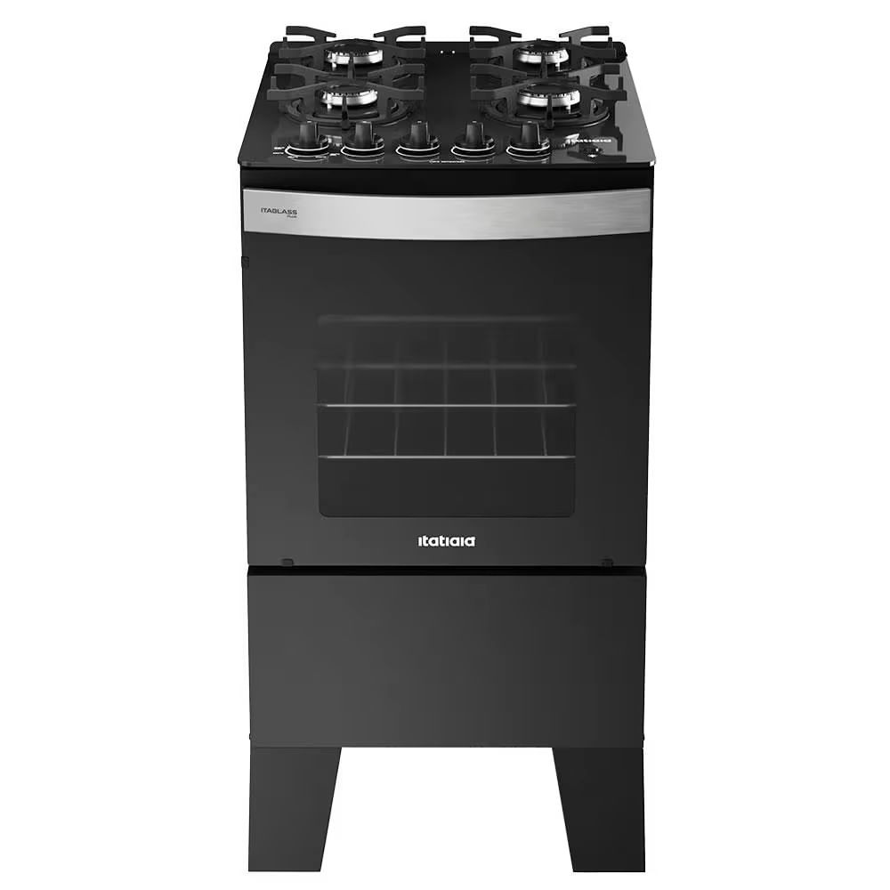 Fogão Itatiaia 4 Bocas Itaglass Plus com Mesa de Vidro e Acendimento Automático