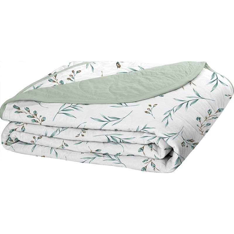 Cobre Leito Tecebem Casal Malha estampada em Matelasse 210 x 240cm Morgana/Verde Claro