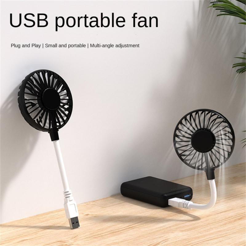 Pequeno Ventilador USB Silencioso para Mesa Portátil Recarregável branco