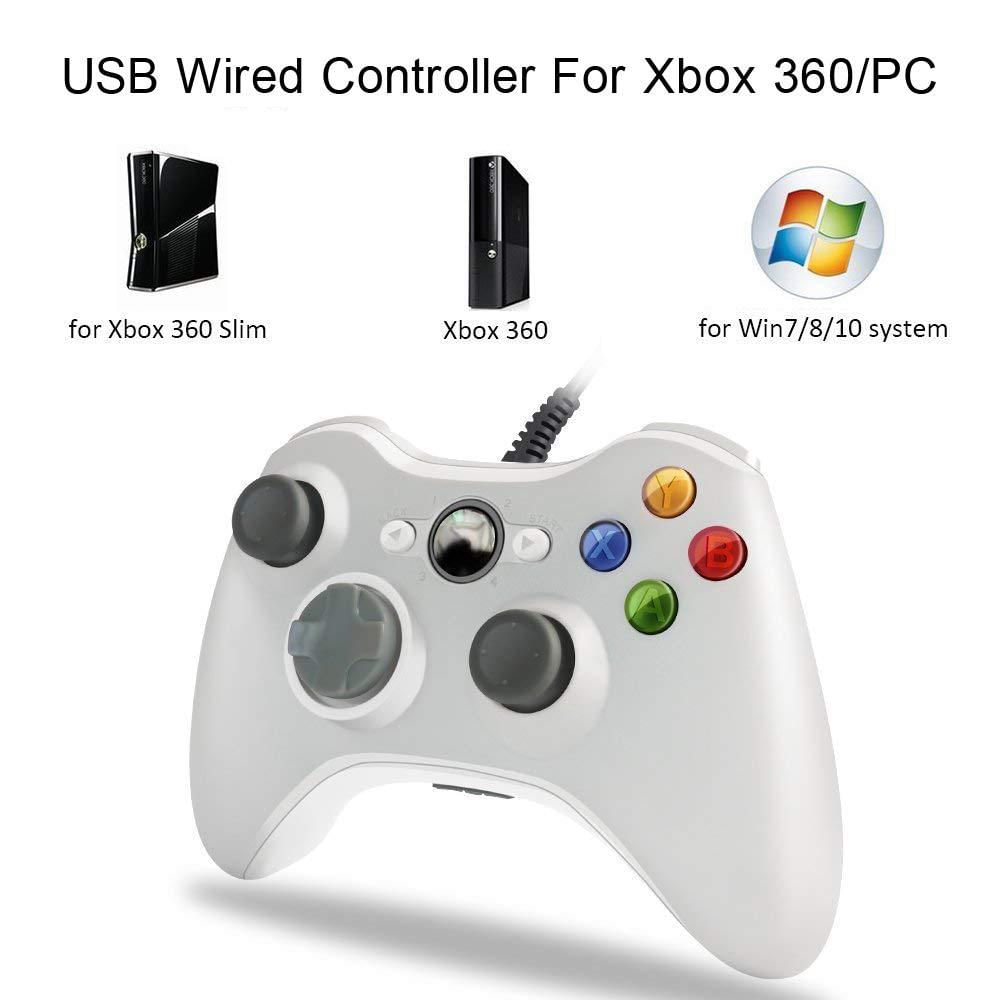 Controle USB com Fio para Xbox 360 e PC vermelho