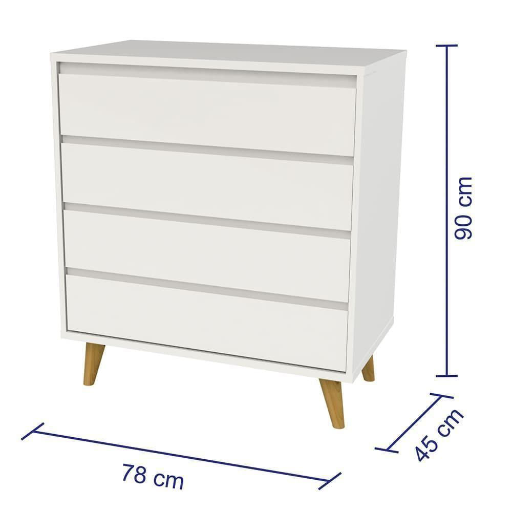 Quarto De Bebê Roupeiro 3 Porta Com Gavetas Cômoda Branco