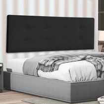 Cabeceira Painel Casal King 1,95m Berlim Suede Preto Dal Poz Estofados