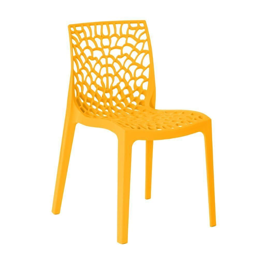 Cadeira De Jantar Gruvyer Design Em Polipropileno - Amarelo