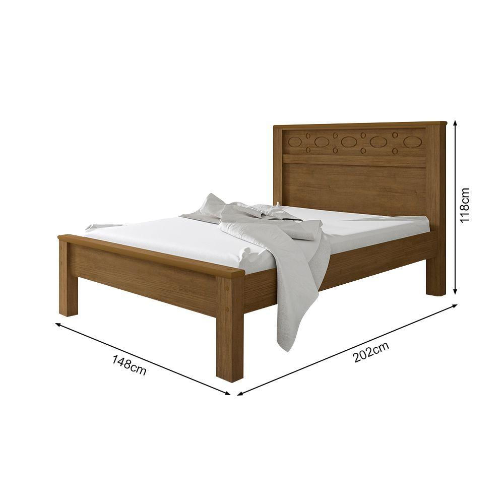 Cama Casal Mdf Las Vegas - Amêndoa - Cor: Marrom