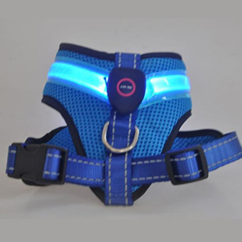 Coleira LED para Cães com 3 Modos de Piscar e Bateria Duradoura P / azul