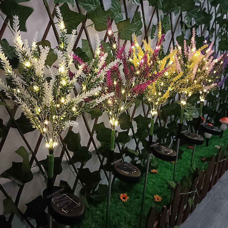 Luzes de Jardim Solar de Flores Falsas para Decoração de Natal e Casamentos amarelo