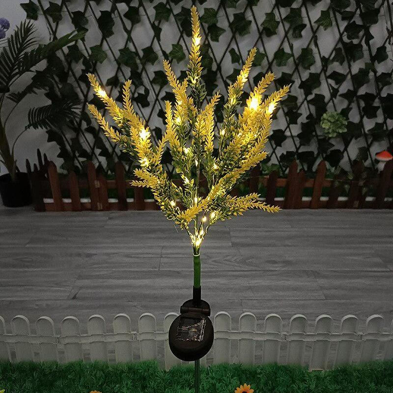 Luzes de Jardim Solar de Flores Falsas para Decoração de Natal e Casamentos amarelo