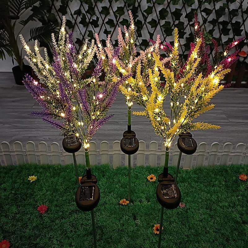 Luzes de Jardim Solar de Flores Falsas para Decoração de Natal e Casamentos amarelo