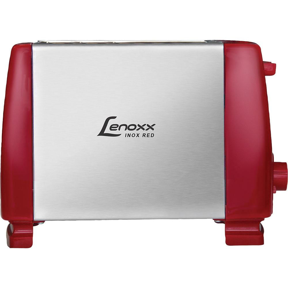 Torradeira Elétrica Lenoxx Inox Red PTR203 com 6 Níveis de Temperatura Vermelha 220V 220V