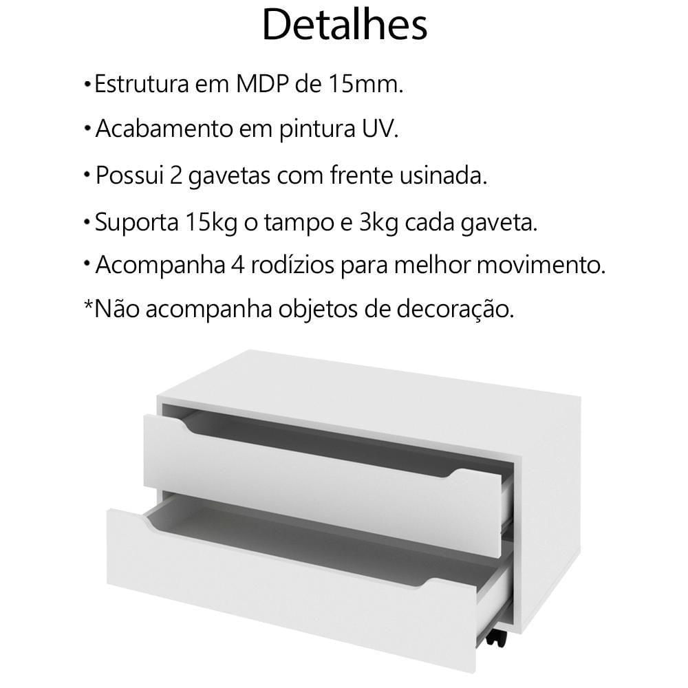 Conjunto 3 Peças Para Banheiro Bn3600x43x44 Branco Tecno Mobili Branco