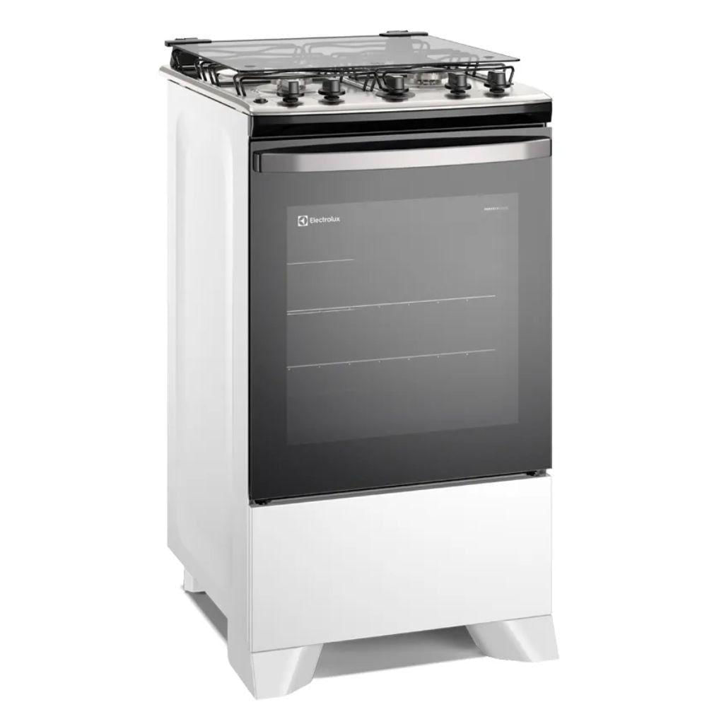 Fogão 4 Bocas De Piso Electrolux Branco Efficient Com Mesa Inox Branco Bivolt
