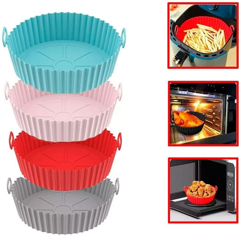 Kit 4 Formas De Silicone Para Airfryer 20 Cm Cores Sortidas Cores Sortidas