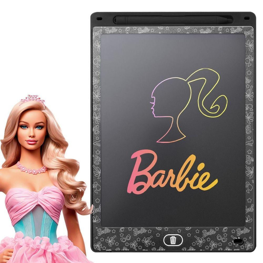 Lousa Mágica Led Barbie Infantil Lcd Tablet Preta + Caneta Presente Menina Qualidade Premium