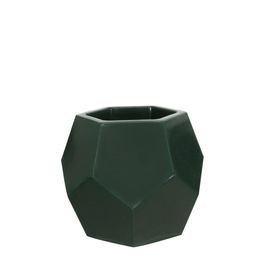 Vaso Geo 12 Faces 17 X 23 Cm Cor 33 - Antique Verde