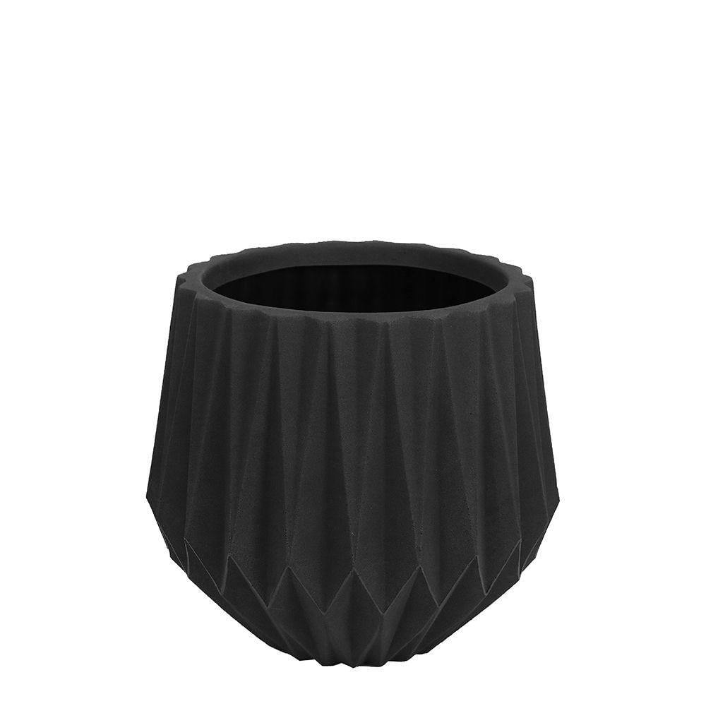 Vaso Aresta 27 X 29 Cm Cor 07 - Preto Sólido