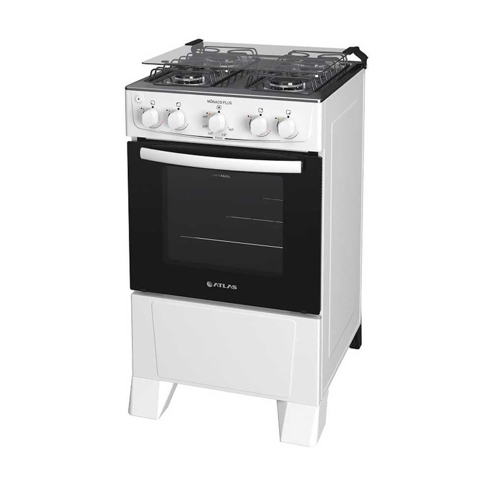 Fogão Atlas 4 Bocas Mônaco Plus Acendimento Automático Branco Bivolt